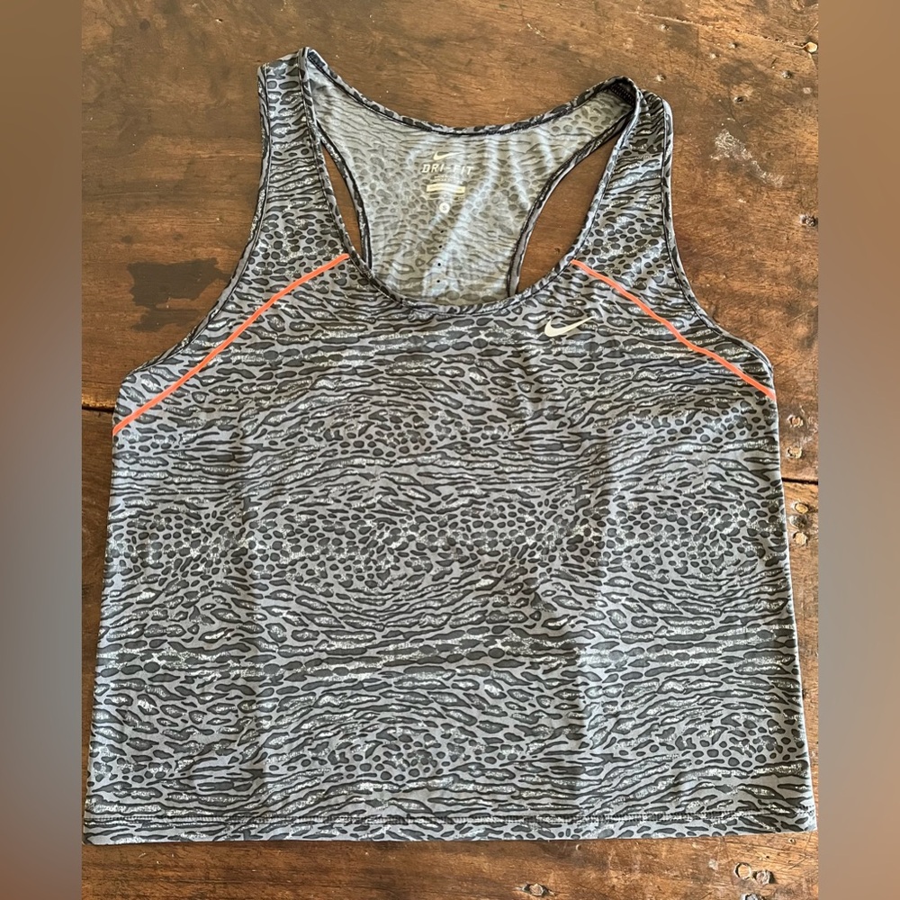 Nike Gray and Black Animal Print Tank Top